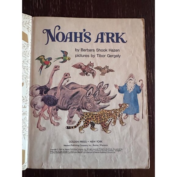 Vintage 1969 Little Golden Book "Noahs Ark" By Barbara Shook Hazen Illustrated B - Picture 2 of 15